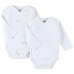 Set 2 bodys croisés 0M - Bali, Moka & Snow