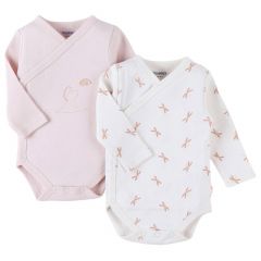 Set de 2 bodies écru/rose clair (1m) - Popsie, Gigi & Louli