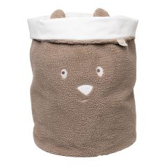 Grand panier de rangement en tissu teddy