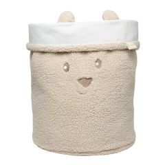 Grand panier de rangement en tissu teddy