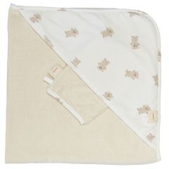 Sortie de bain + gant en coton