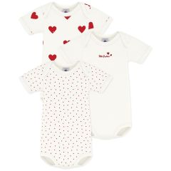 Body manches courtes Cœurs 18m 3 pcs