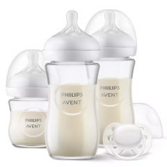 Kit nouveau-né Avent Natural 3.0 avec 3 biberons en verre SCD878/11