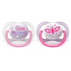 Sucettes Ultra Air - Happy Girl 0-6 m - 2pcs