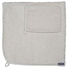 Cape de bain avec gant de toilette 75 x 75 cm