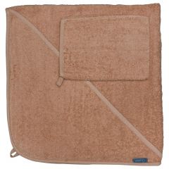 Cape de bain avec gant de toilette 75 x 75 cm