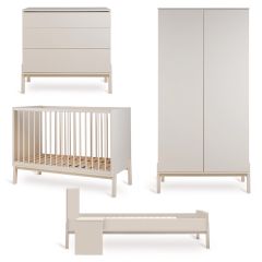 Chambre bébé Ashi : lit 60 x 120 cm + commode + armoire 2 portes + kit Junior