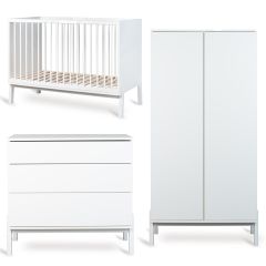 Chambre bébé Ashi : lit 60 x 120 cm + commode + armoire 2 portes