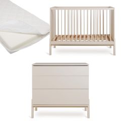 Chambre bébé Ashi : lit 60 x 120 cm + matelas + commode