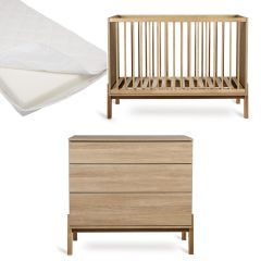 Chambre bébé Ashi : lit 60 x 120 cm + matelas + commode