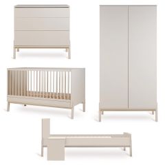 Chambre bébé Ashi : lit 70 x 140 cm + commode + armoire 2 portes + kit Junior