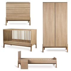 Chambre bébé Ashi : lit 70 x 140 cm + commode + armoire 2 portes + kit Junior
