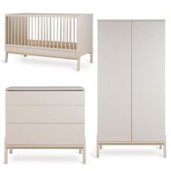 Chambre bébé Ashi : lit 70 x 140 cm + commode + armoire 2 portes