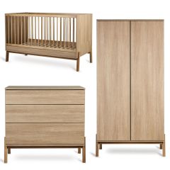 Chambre bébé Ashi : lit 70 x 140 cm + commode + armoire 2 portes