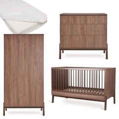 Chambre bébé Ashi : lit 70 x 140 cm + matelas + commode + armoire 2 portes