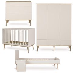Chambre bébé Flow : lit 60 x 120 cm + commode + armoire XL 3 portes + kit Junior