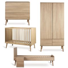 Chambre bébé Flow : lit 60 x 120 cm + commode + armoire 2 portes + kit Junior