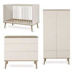 Chambre bébé Flow : lit 60 x 120 cm + commode + armoire 2 portes