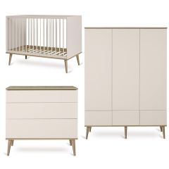 Chambre bébé Flow : lit 60 x 120 cm + commode + armoire XL 3 portes