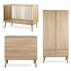Chambre bébé Flow : lit 60 x 120 cm + commode + armoire 2 portes