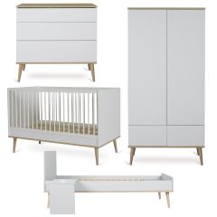 Chambre bébé Flow : lit 70 x 140 cm + commode + armoire 2 portes + kit Junior
