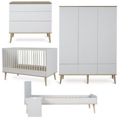 Chambre bébé Flow : lit 70 x 140 cm + commode + armoire XL 3 portes + kit Junior