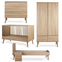 Chambre bébé Flow : lit 70 x 140 cm + commode + armoire 2 portes + kit Junior