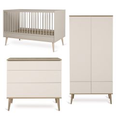 Chambre bébé Flow : lit 70 x 140 cm + commode + armoire 2 portes