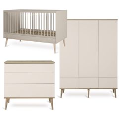 Chambre bébé Flow : lit 70 x 140 cm + commode + armoire XL 3 portes