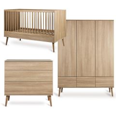 Chambre bébé Flow : lit 70 x 140 cm + commode + armoire XL 3 portes