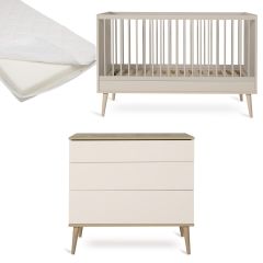 Chambre bébé Flow : lit 70 x 140 cm + matelas + commode