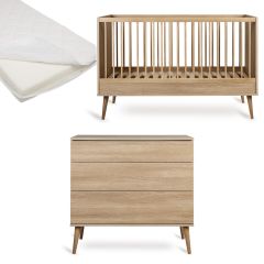 Chambre bébé Flow : lit 70 x 140 cm + matelas + commode
