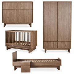 Chambre bébé Kyo : lit 70 x 120 cm + commode + armoire + kit Junior