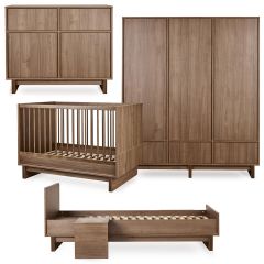 Chambre bébé Kyo : lit 70 x 120 cm + commode + armoire XL + kit Junior