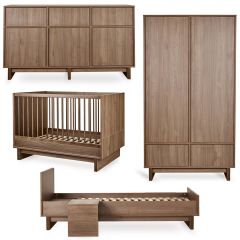 Chambre bébé Kyo : lit 70 x 120 cm + commode XL + armoire + kit Junior