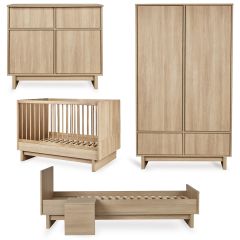 Chambre bébé Kyo : lit 70 x 120 cm + commode + armoire + kit Junior