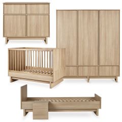 Chambre bébé Kyo : lit 70 x 120 cm + commode + armoire XL + kit Junior