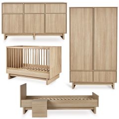 Chambre bébé Kyo : lit 70 x 120 cm + commode XL + armoire + kit Junior