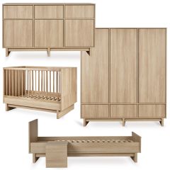 Chambre bébé Kyo : lit 70 x 120 cm + commode XL + armoire XL + kit Junior