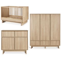 Chambre bébé Kyo : lit 70 x 120 cm + commode + armoire XL