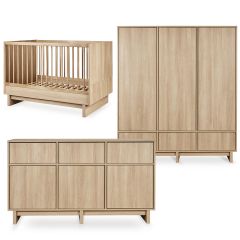 Chambre bébé Kyo : lit 70 x 120 cm + commode XL + armoire XL