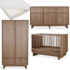 Chambre bébé Kyo : lit 70 x 120 cm + matelas + commode XL + armoire