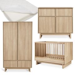 Chambre bébé Kyo : lit 70 x 120 cm + matelas + commode + armoire