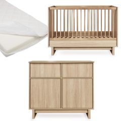 Chambre bébé Kyo : lit 70 x 120 cm + matelas + commode