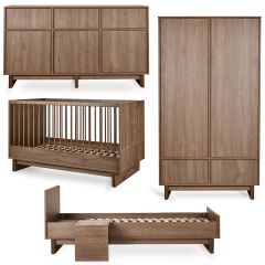 Chambre bébé Kyo : lit 70 x 140 cm + commode XL + armoire + kit Junior