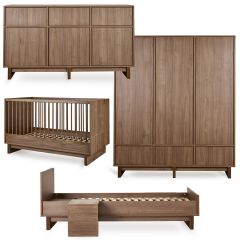 Chambre bébé Kyo : lit 70 x 140 cm + commode XL + armoire XL + kit Junior