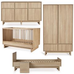 Chambre bébé Kyo : lit 70 x 140 cm + commode XL + armoire + kit Junior