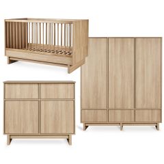 Chambre bébé Kyo : lit 70 x 140 cm + commode + armoire XL