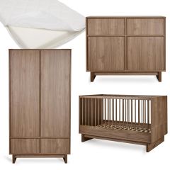 Chambre bébé Kyo : lit 70 x 140 cm + matelas + commode + armoire