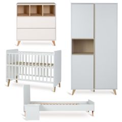 Chambre bébé Loft : lit 60 x 120 cm + commode + armoire 3 portes + kit Junior
